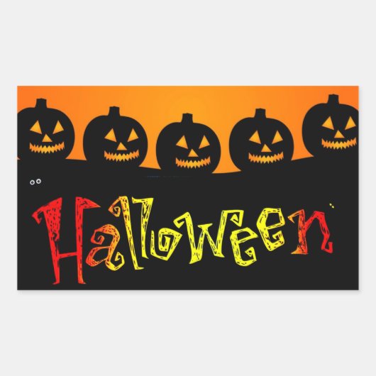 ハロウィン矩形ステッカー 長方形シール (正面)