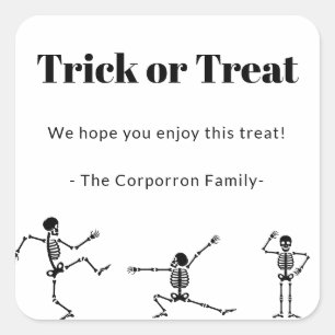 ハロウィン社会離れのお菓子のステッカー スクエアシール
