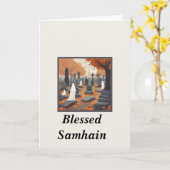 ハロウィン祝福グリーティングカード カード (黄色い花)