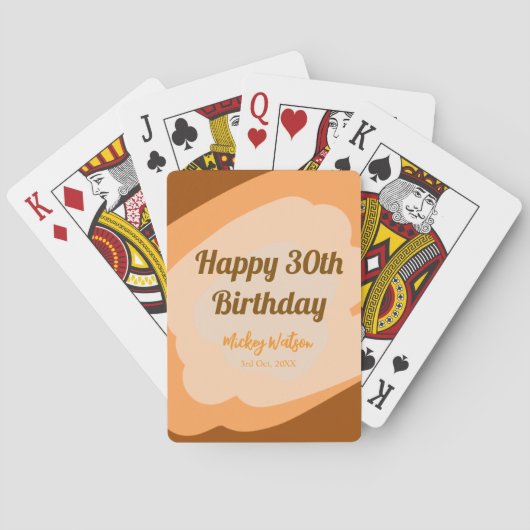 ハロウィン秋の30歳の誕生日ラスティックウッド トランプ (裏面)