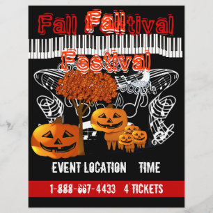 ハロウィン秋季祭りイベントまたは秋のイベントフライヤー チラシ