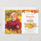 ハロウィン秋生誕祭金ラメ 招待状 (正面)