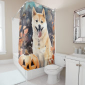 ハロウィン秋田かぼちゃが怖い シャワーカーテン (インサイチュ)