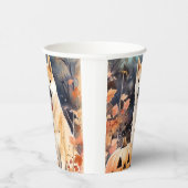 ハロウィン秋田かぼちゃが怖い 紙コップ (右)