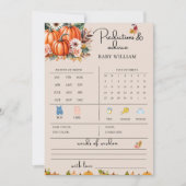 ハロウィン秋赤ちゃん予測アドバイスゲームカード 招待状 (正面)