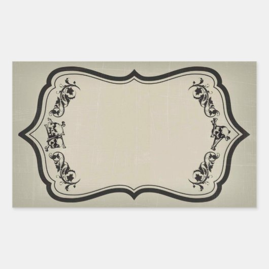 ハロウィン空白ののJARシールスカル付きラベル 長方形シール (正面)