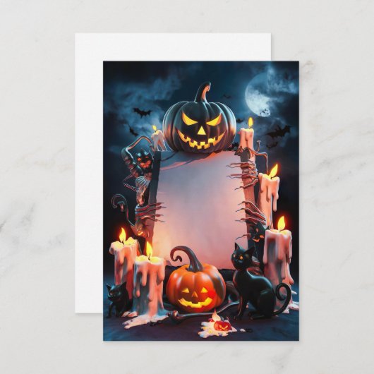 ハロウィン空白の招待状カード 招待状 (正面/裏面)