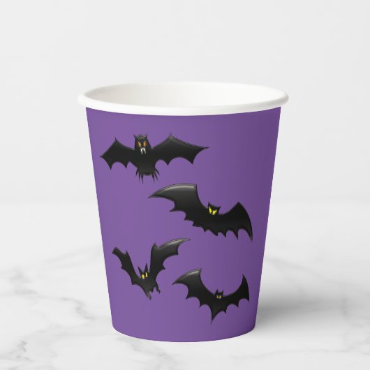 ハロウィン空飛ぶコウモリ 紙コップ (正面)