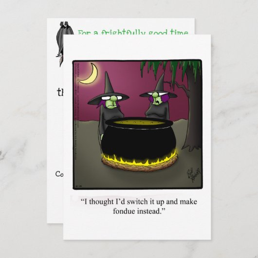 ハロウィン笑わされるユーモアパーティの招待状 招待状 (正面/裏面)