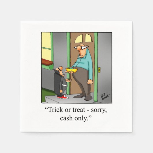 ハロウィン笑わされるユーモアパーティーナプキン スタンダードカクテルナプキン (正面)