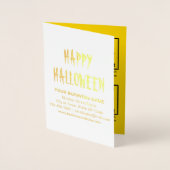 ハロウィン箔カードの黄色のビジネスブランド 箔カード (正面)