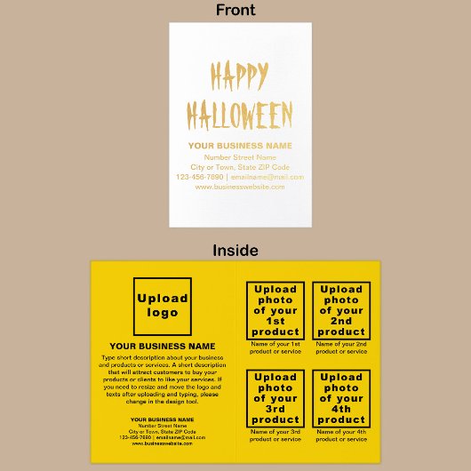 ハロウィン箔カードの黄色のビジネスブランド 箔カード