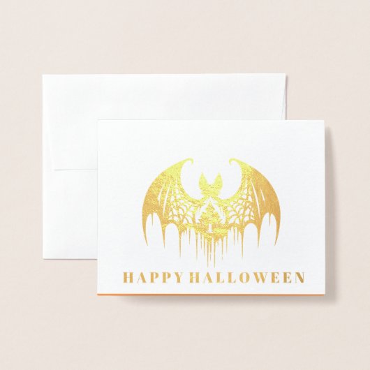 ハロウィン箔押しカード 箔カード (封筒付き正面)