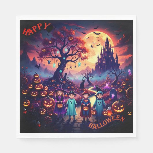 ハロウィン紙ナプキン スタンダードランチョンナプキン (正面)