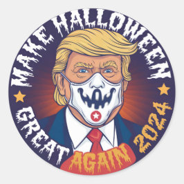 ハロウィン素晴らしの再ステッカーを作る:インスパイアトランプ ラウンドシール