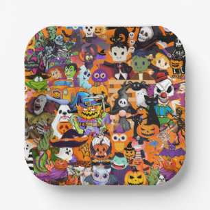 ハロウィン素晴らしの顔 ペーパープレート