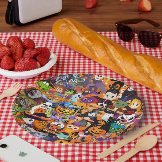 ハロウィン素晴らしの顔 ペーパープレート (ピクニック)