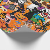 ハロウィン素晴らしの顔 ラッピングペーパー (角)