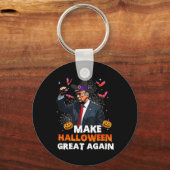 ハロウィン素晴らしを再びおもしろいトランプ不気味海に キーホルダー (正面)