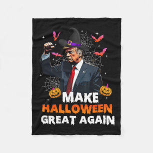 ハロウィン素晴らしを再びおもしろいトランプ不気味海に フリースブランケット