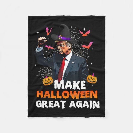 ハロウィン素晴らしを再びおもしろいトランプ不気味海に フリースブランケット (正面)