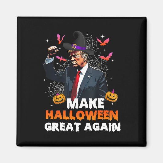 ハロウィン素晴らしを再びおもしろいトランプ不気味海に マグネット (正面)