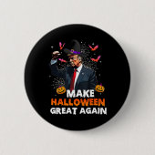ハロウィン素晴らしを再びおもしろいトランプ不気味海に 缶バッジ (正面)