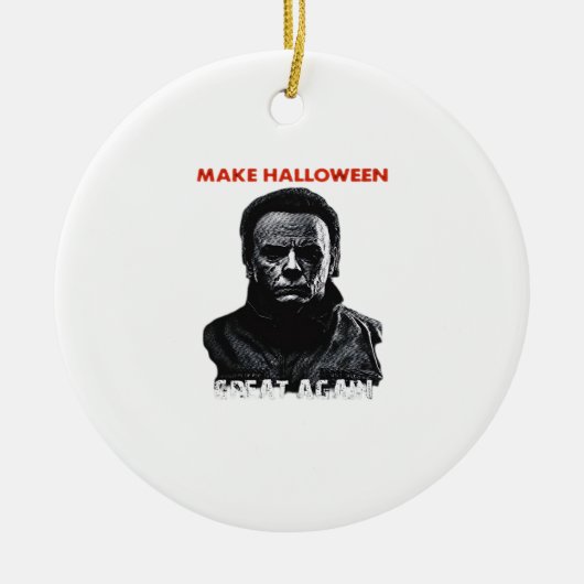 ハロウィン素晴らしを再び作る – 怖いホラーハロウィー セラミックオーナメント (正面)