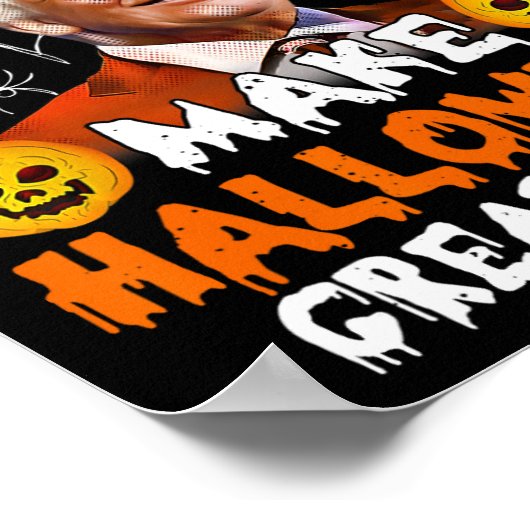 ハロウィン素晴らしアリーおもしろいトランプハロウィーンのカボチャのちょうちんG ポスター (角)