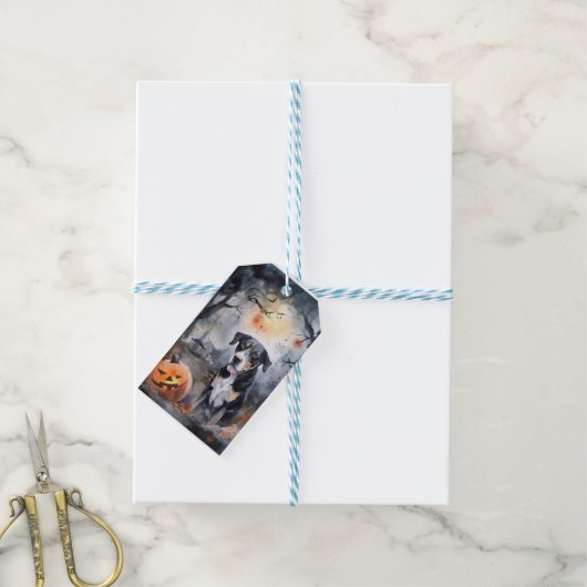 ハロウィン素晴らしスイスカボチャ怖い ギフトタグ (より糸付き)