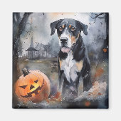 ハロウィン素晴らしスイスカボチャ怖い マグネット (正面)