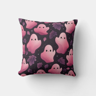ハロウィン素晴らしパタンかわいいピンクの幽霊 クッション