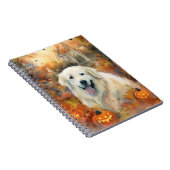 ハロウィン素晴らしピレネーとカボチャ怖い ノートブック (右側)