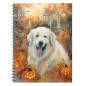 ハロウィン素晴らしピレネーとカボチャ怖い ノートブック (正面)