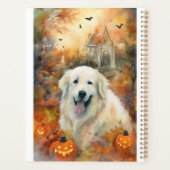 ハロウィン素晴らしピレネーとカボチャ怖い プランナー手帳 (裏面)