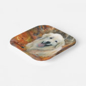 ハロウィン素晴らしピレネーとカボチャ怖い ペーパープレート (傾斜あり)