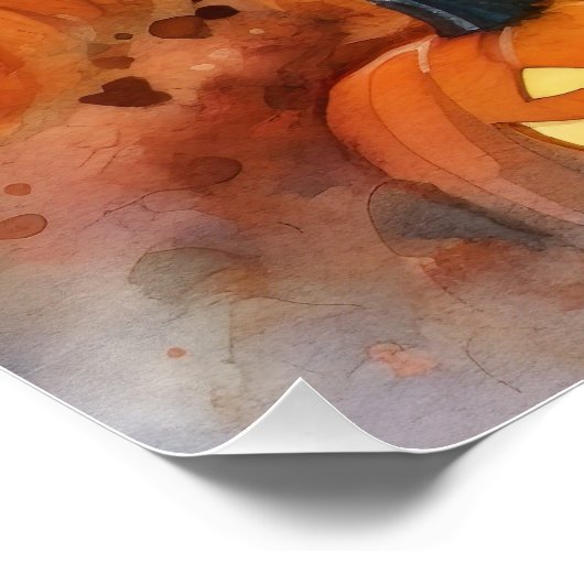 ハロウィン素晴らしピレネーとカボチャ怖い ポスター (コーナー)