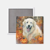 ハロウィン素晴らしピレネーとカボチャ怖い マグネット (正面/裏面)