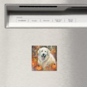 ハロウィン素晴らしピレネーとカボチャ怖い マグネット (インサイチュ (食洗機))