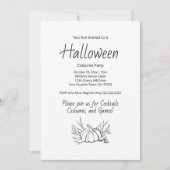 ハロウィン素朴の衣装パーティーシンプルカボチャ 招待状 (正面)