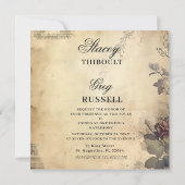 ハロウィン素朴ゴシック結婚骨格 招待状 (裏面)