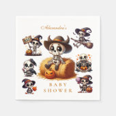 ハロウィン素朴スケルトン赤ちゃんシャワー スタンダードカクテルナプキン (正面)