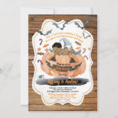 ハロウィン素朴男の赤ちゃんシャワーカボチャ 招待状 (正面)