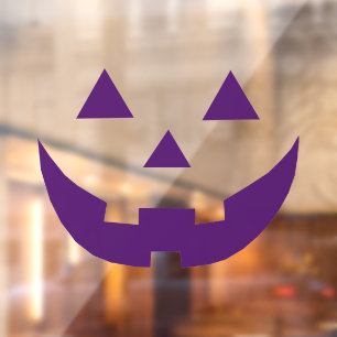 ハロウィン紫のハロウィーンのカボチャのちょうちんおもしろい怖い ウィンドウサイン