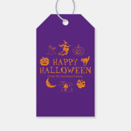 ハロウィン紫オレンジカスタム名怖い ギフトタグ
