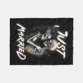 ハロウィン結婚したスケルトン新郎新婦結婚ズ フリースブランケット (正面(横))