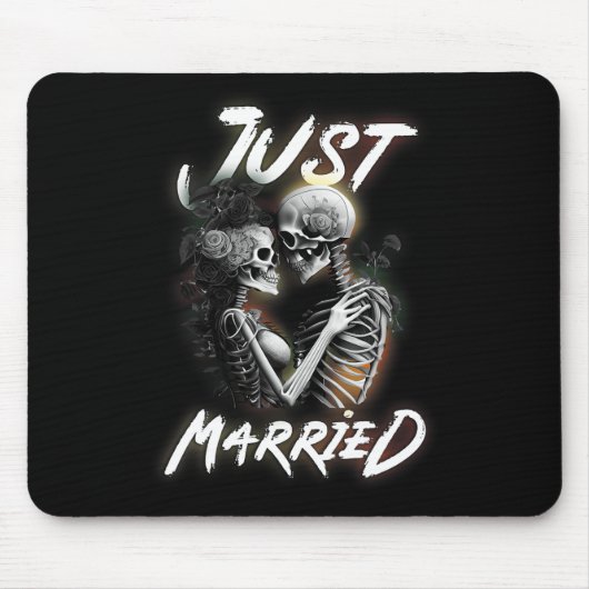 ハロウィン結婚したスケルトン新郎新婦結婚ズ マウスパッド (正面)