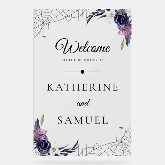 ハロウィン結婚のアクリルウェルカムサイン アクリルサイン (正面)