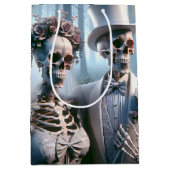 ハロウィン結婚のカップル ミディアムペーパーバッグ (正面)
