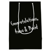 ハロウィン結婚のカップル ミディアムペーパーバッグ (裏面)